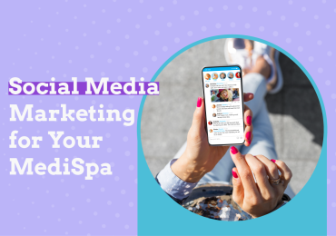 medical spa social media marketing, woman on social media