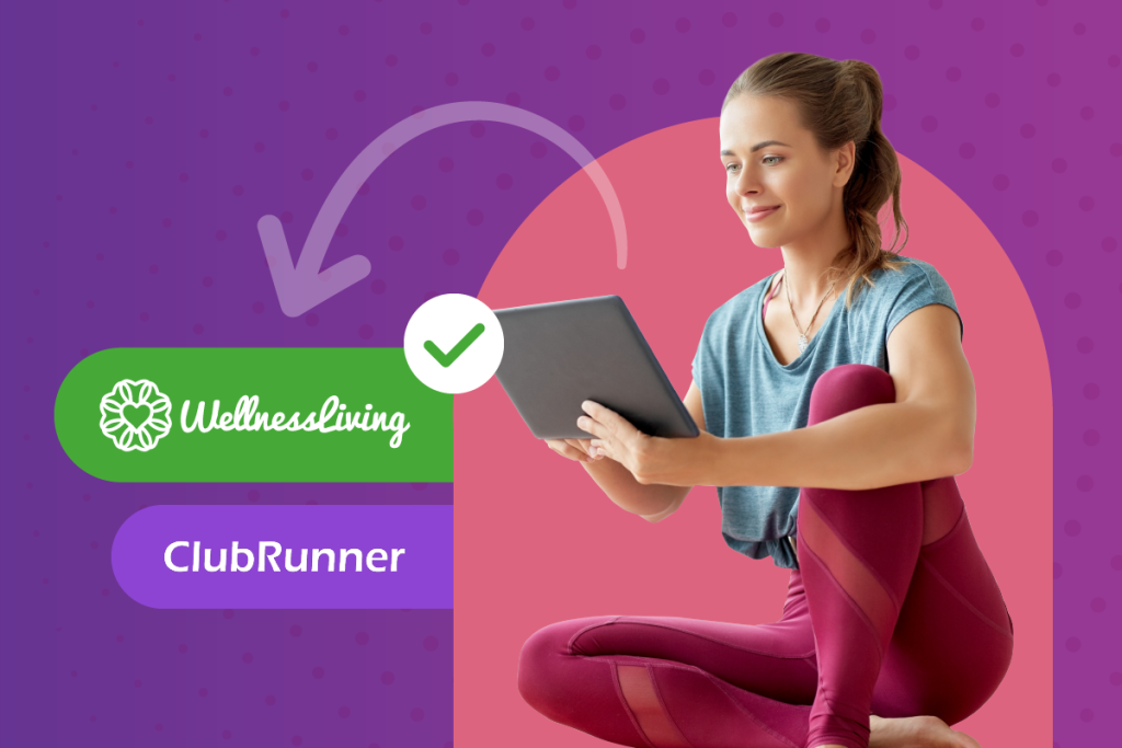 ClubRunner, fitness woman with tablet