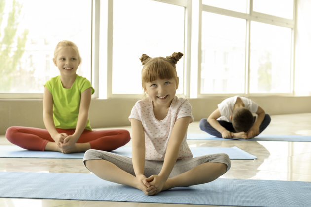 yoga lessons for kids, Little children practicing yoga
